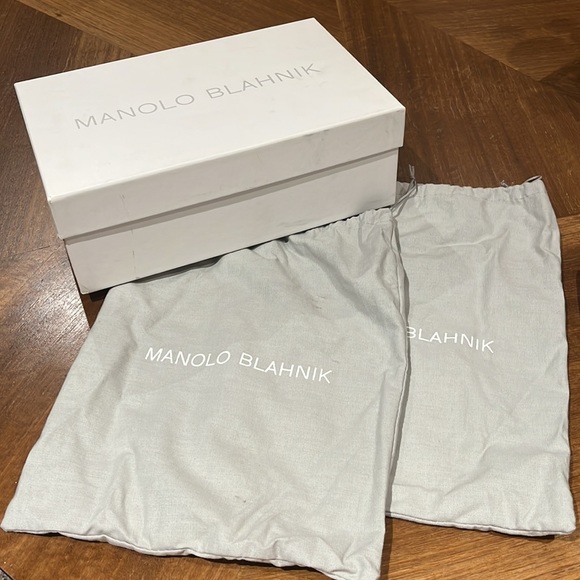 Manolo Blahnik BB strap black glitter size 7.5 - Picture 4 of 4